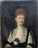 Tableau Ancien 19ème Portrait Femme Fleur Peinture Edouard Manet Impressionniste
