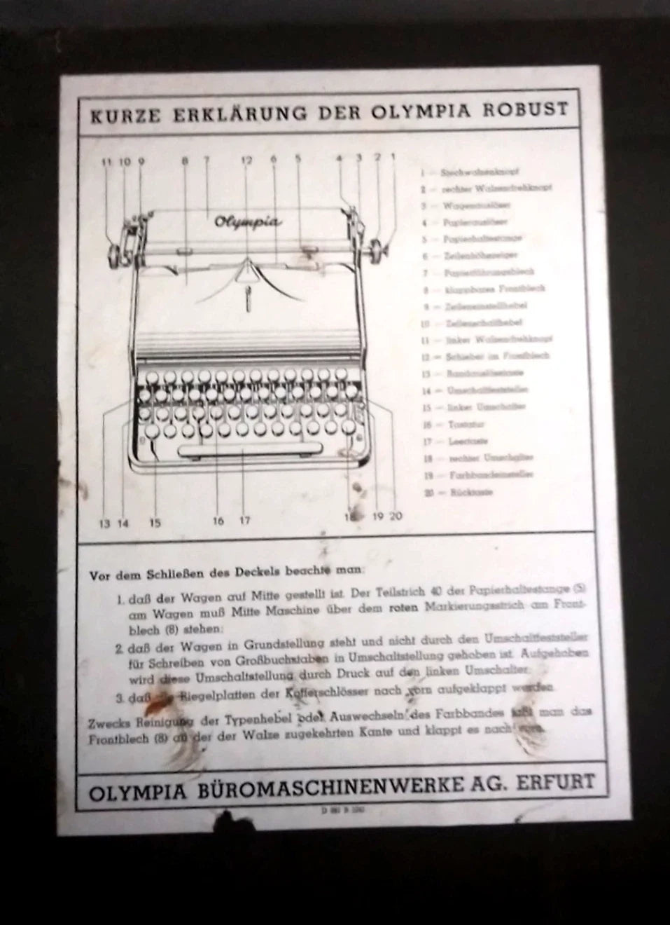 Machine a ecrire Allemande ww2