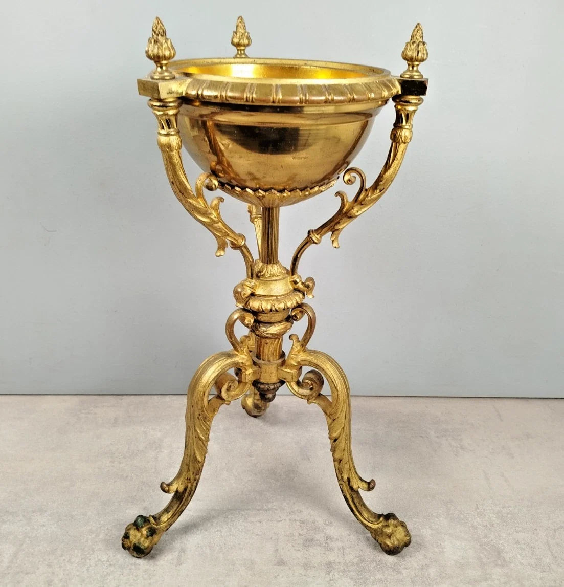 Grand PIED de LAMPE en Athenienne Cassolette Huile Petrole Brule-Parfum XIXe P51