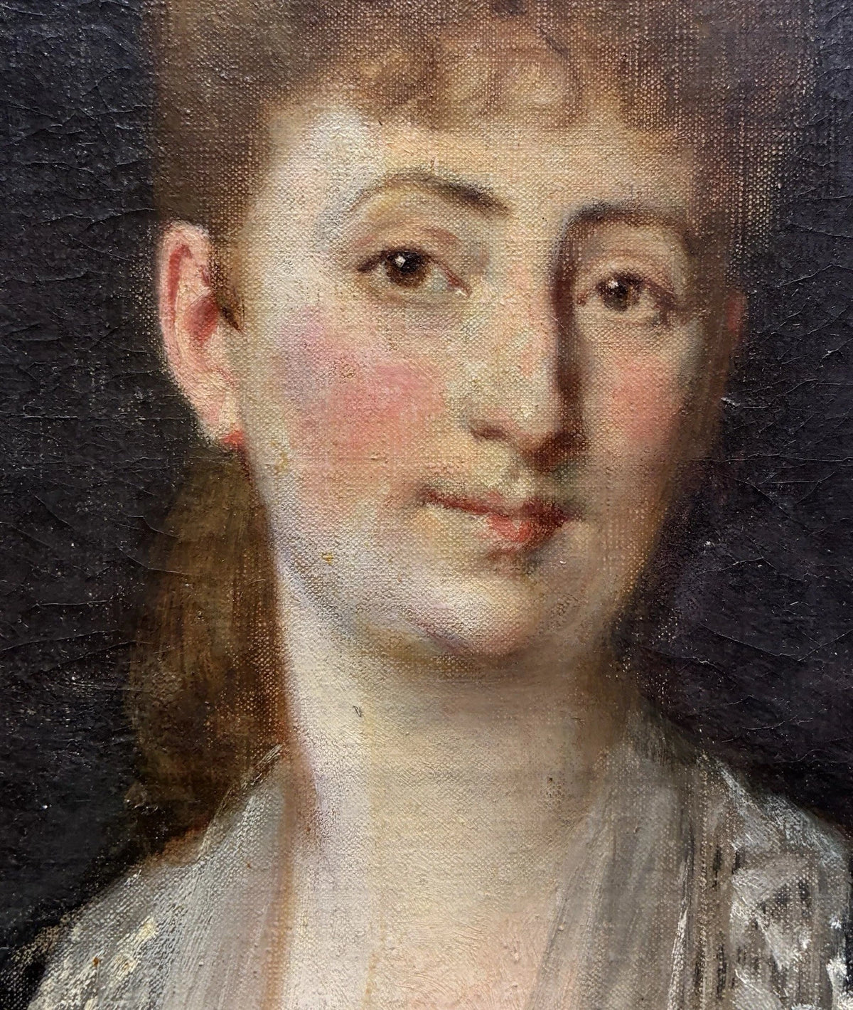 Tableau Ancien 19ème Portrait Femme Fleur Peinture Edouard Manet Impressionniste