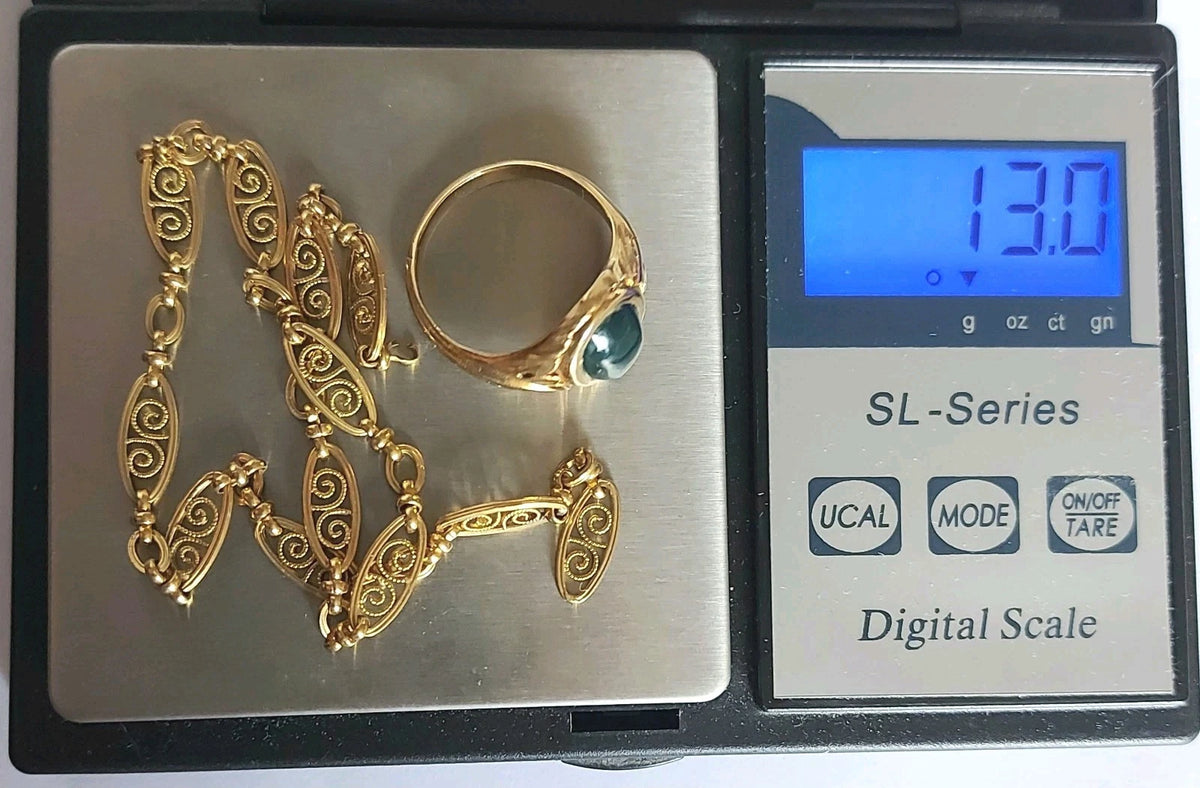 bijou bague chaîne solid gold 13 g