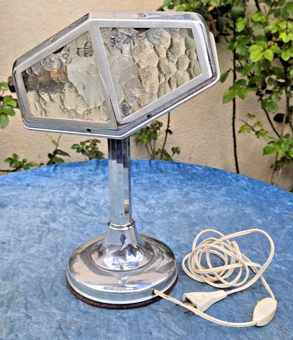 Belle lampe de bureau ancienne chromée pirouett