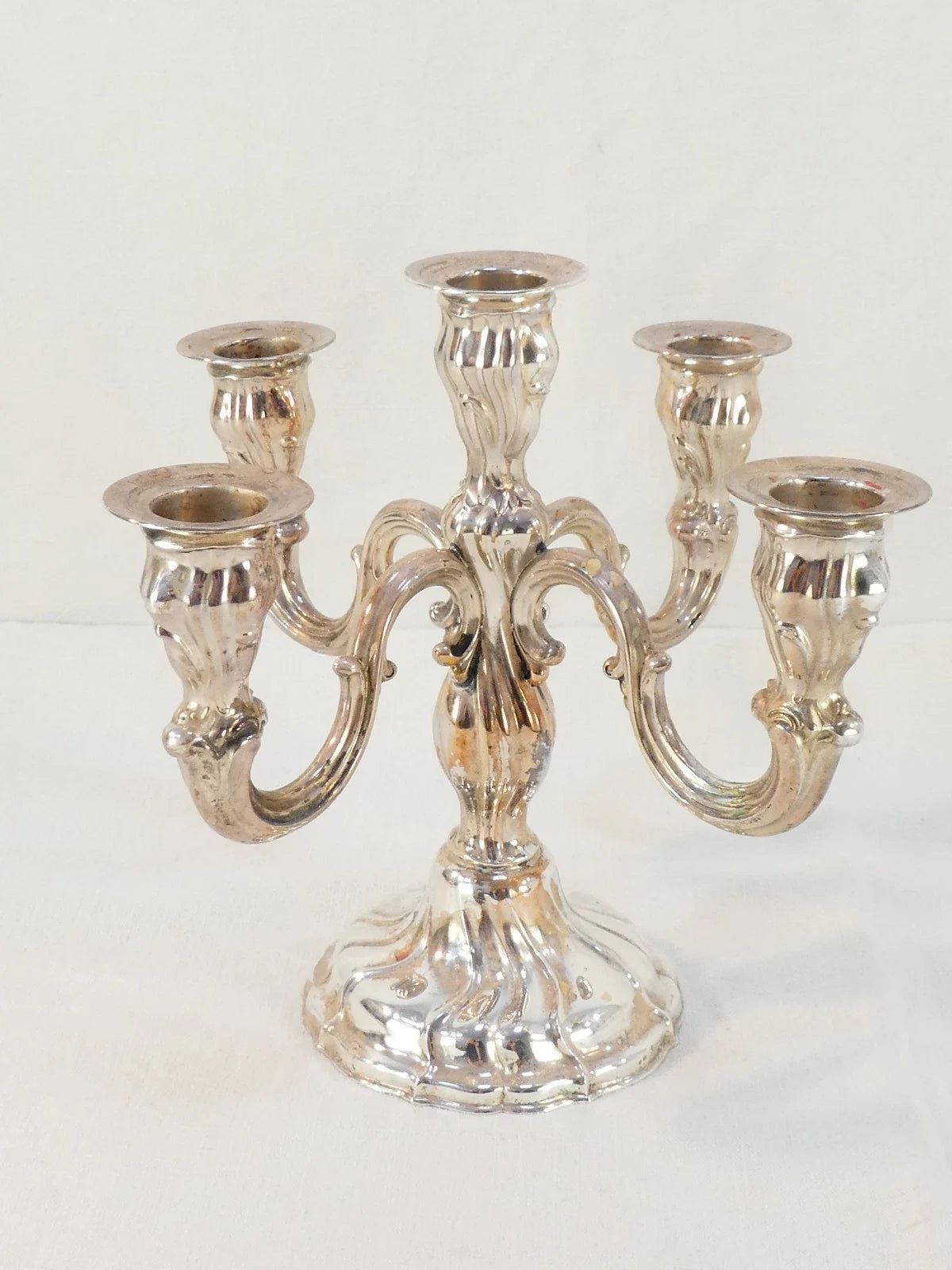 Bougeoir candelabres en argent massif 925 d'epoque 19eme