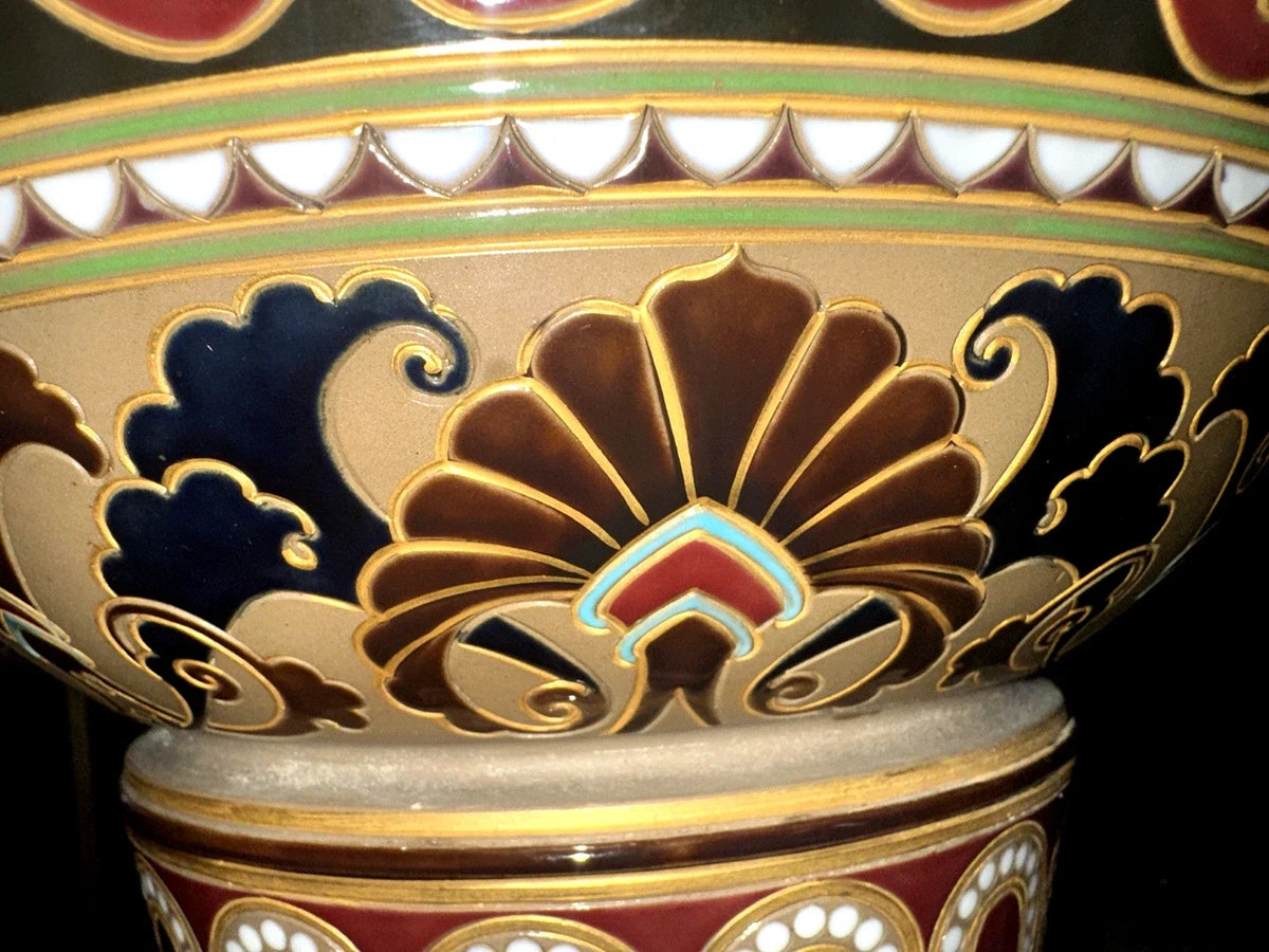 MAGNIFIQUE GRAND VASE EN GRES BYSANTIN SARREGUEMINES no 831