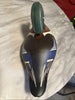 Canard mandarin en bois massif sculpté, leurre vintage du capitaine harry jobes