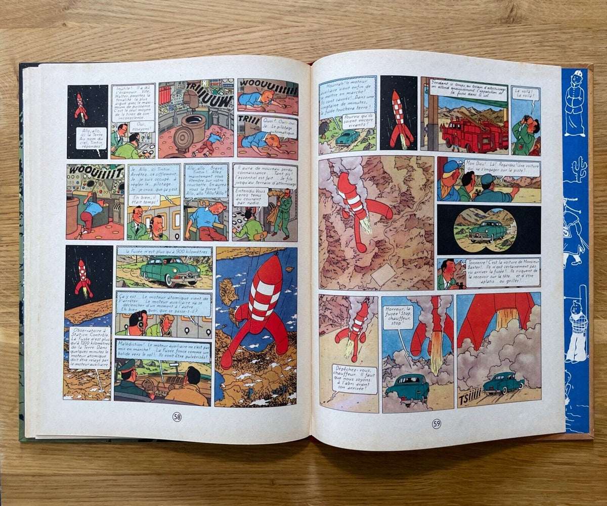 Tintin Hergé On a Marché sur la Lune EO Française 2ème trim 1954 Danel n°474 TOP