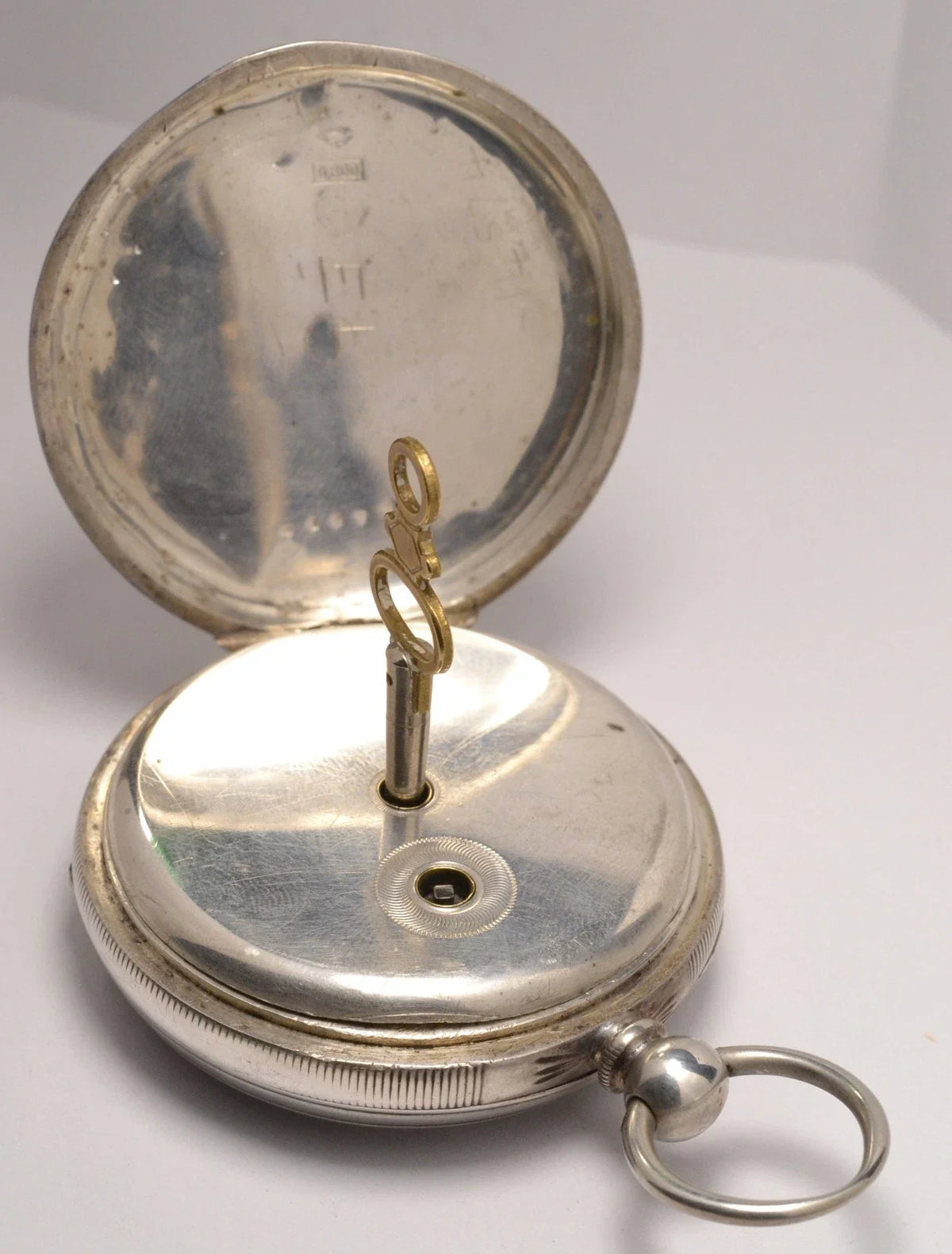 MONTRE GOUSSET ARGENT 3 AIGUILLES 12H ET 24H VINTAGE 1890 POCKET WATCH