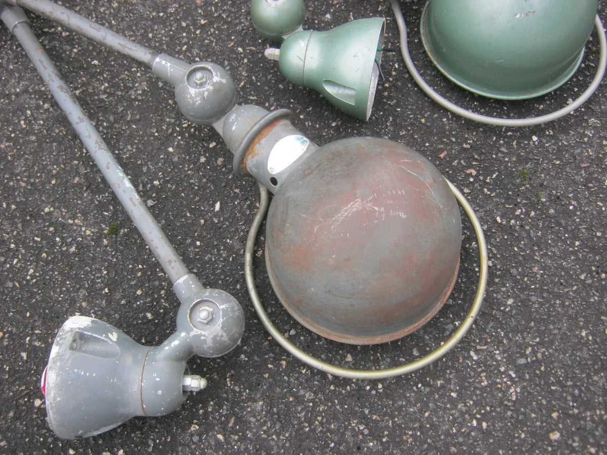 Lot x3 ancienne lampe jielde atelier usine industriel