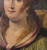 Tableau Ancien Huile Portrait Femme Reine Bijoux Renaissance Fontainebleau XVIe