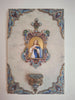 Bénitier mural XIXe siècle en marbre, bronze, doré et émaux cloisonnés