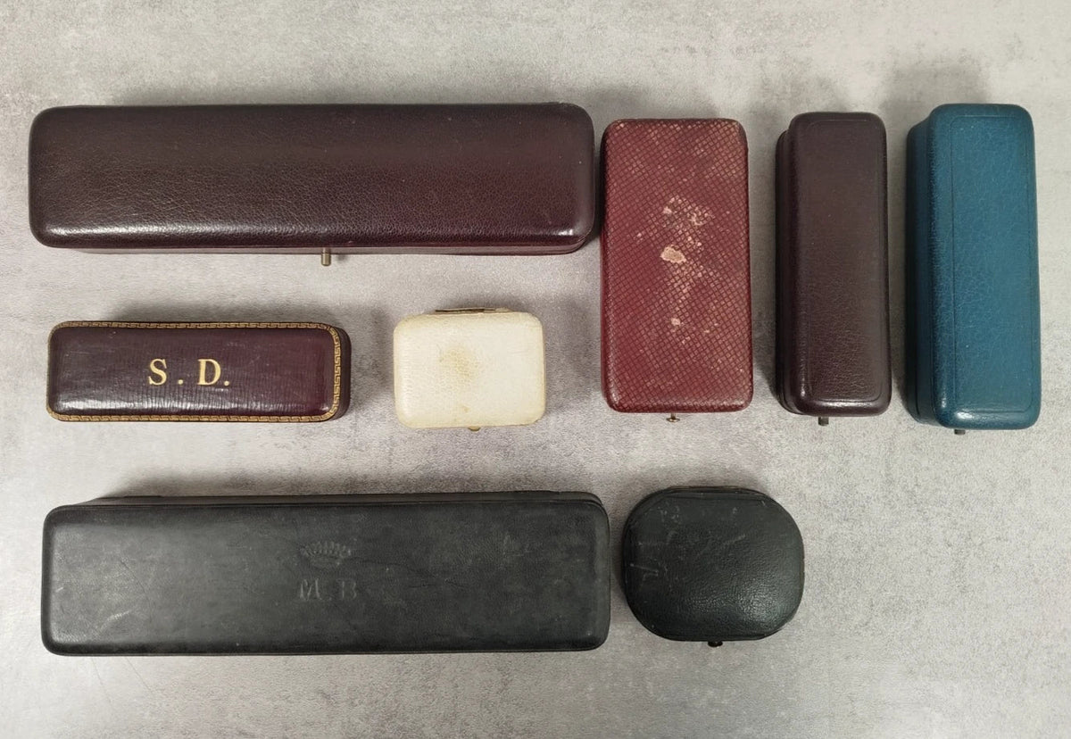 Lot de 8 boites ecrin rangement bijoux montres bijouterie joaillerie velour e44