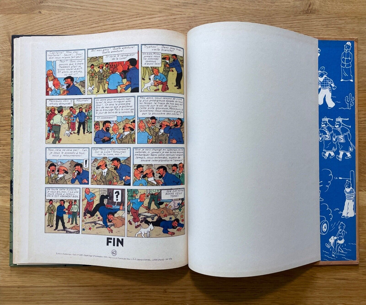 Tintin Hergé On a Marché sur la Lune EO Française 2ème trim 1954 Danel n°474 TOP