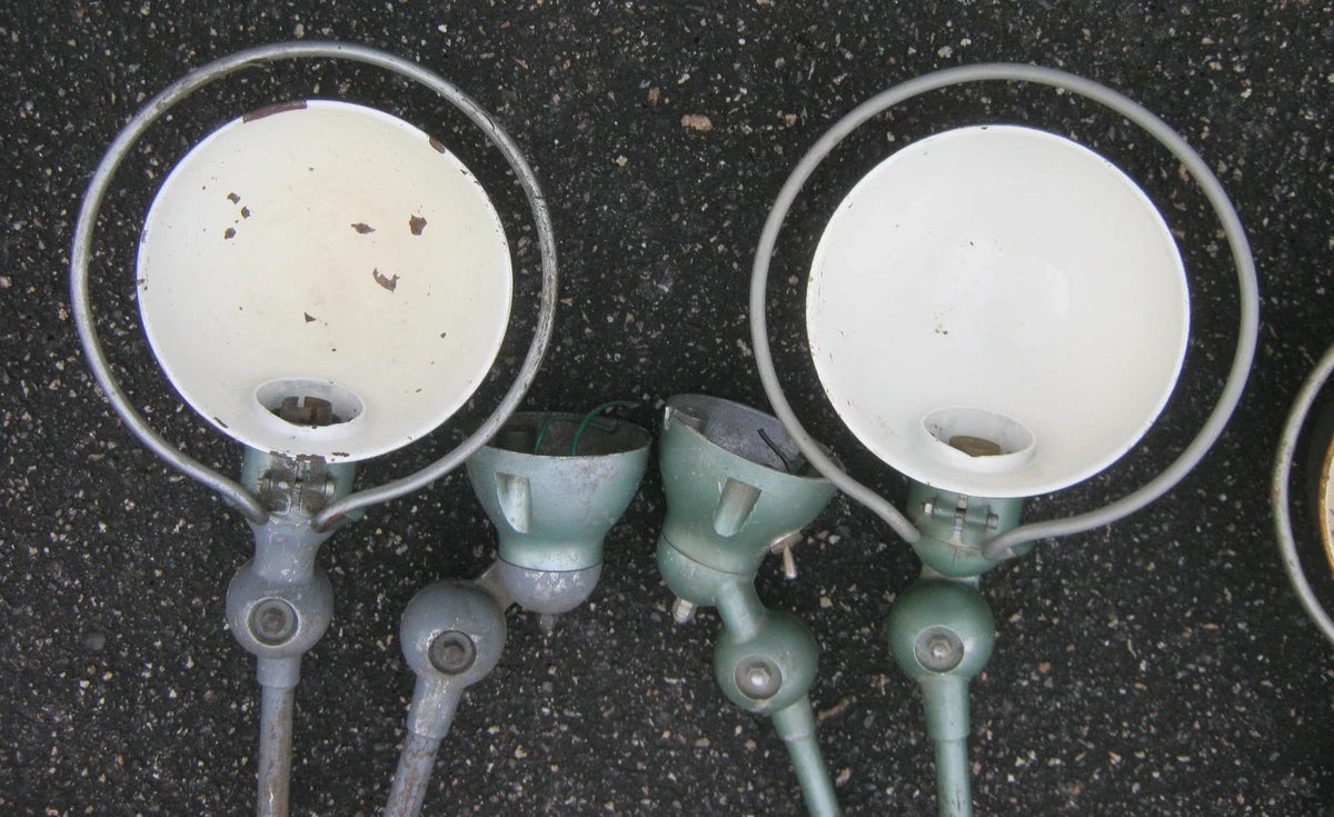 Lot x3 ancienne lampe jielde atelier usine industriel