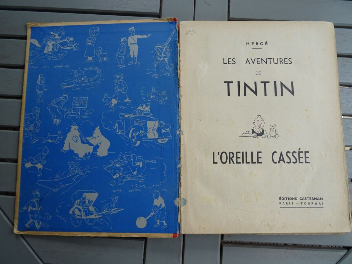 TINTIN l'oreille cassée A2 1937 EO noir et blanc HERGE