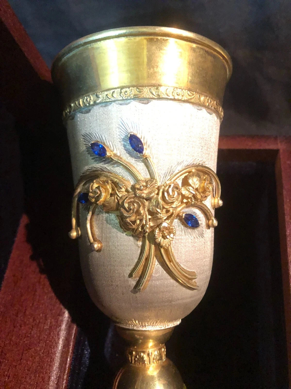 ciboire verre calice vermeil pierre precieuse