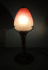 Lampe en fer forgé tulipe pâte de verre. Signé Schneider