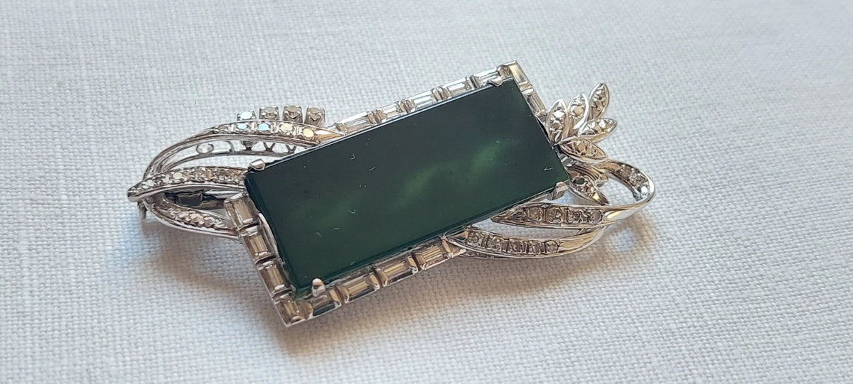 bijou broche en or blanc 14K