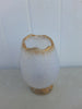 Rare Ancien Petit Vase Daum Nancy Gardeuse D Oies Verre Givré. Bordé D Or.