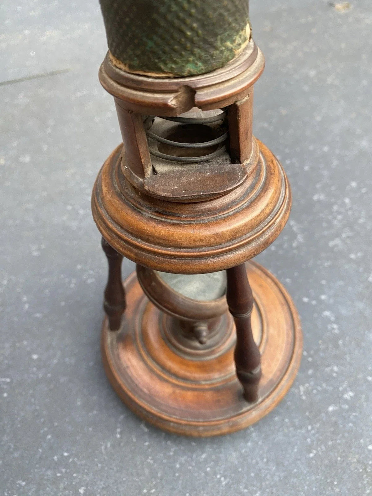 Ancien microscope en bois nuremberg époque xviiieme