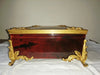 Coffret de table placage écailles style Louis XV Signé Rischmann Pau