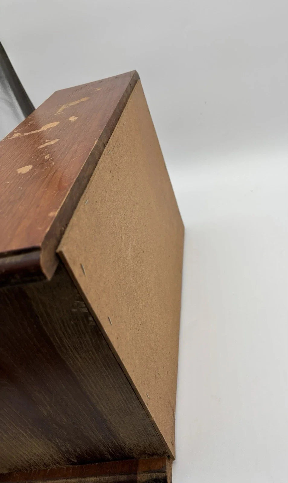 Boite à pain vintage en bois à roulettes ferme bois marron années 70 campagne