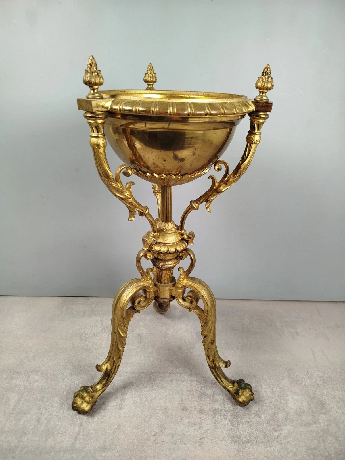 Grand PIED de LAMPE en Athenienne Cassolette Huile Petrole Brule-Parfum XIXe P51
