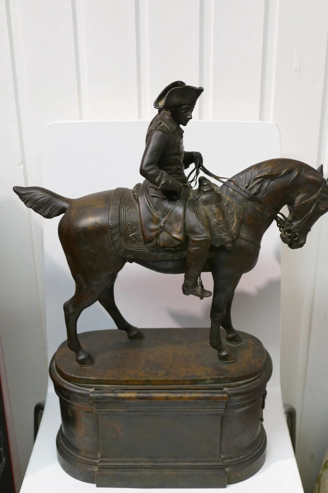 Sculpture ancienne en bronze de Rudolf Kaesbach (1873-1955). Napoléon à cheval