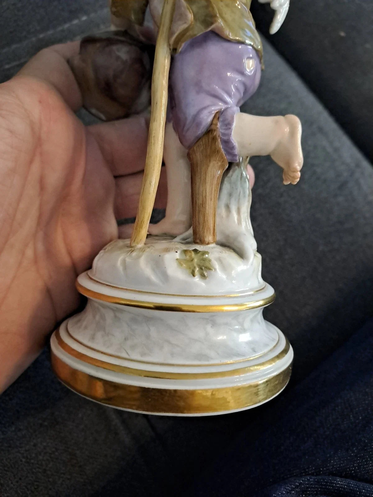 Ancien Sujet Sculpture Ange Statue Porcelaine Meissen Germany 18ème 19ème