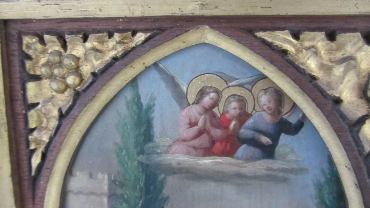 tableau, Huile sur PANNEAU ZINC , Scène Religieuse , Descente De Croix , 19eme