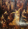 MONTICELLI Adolphe Tableau Ancien Scène Biblique Royale Princesse Peinture 19ème