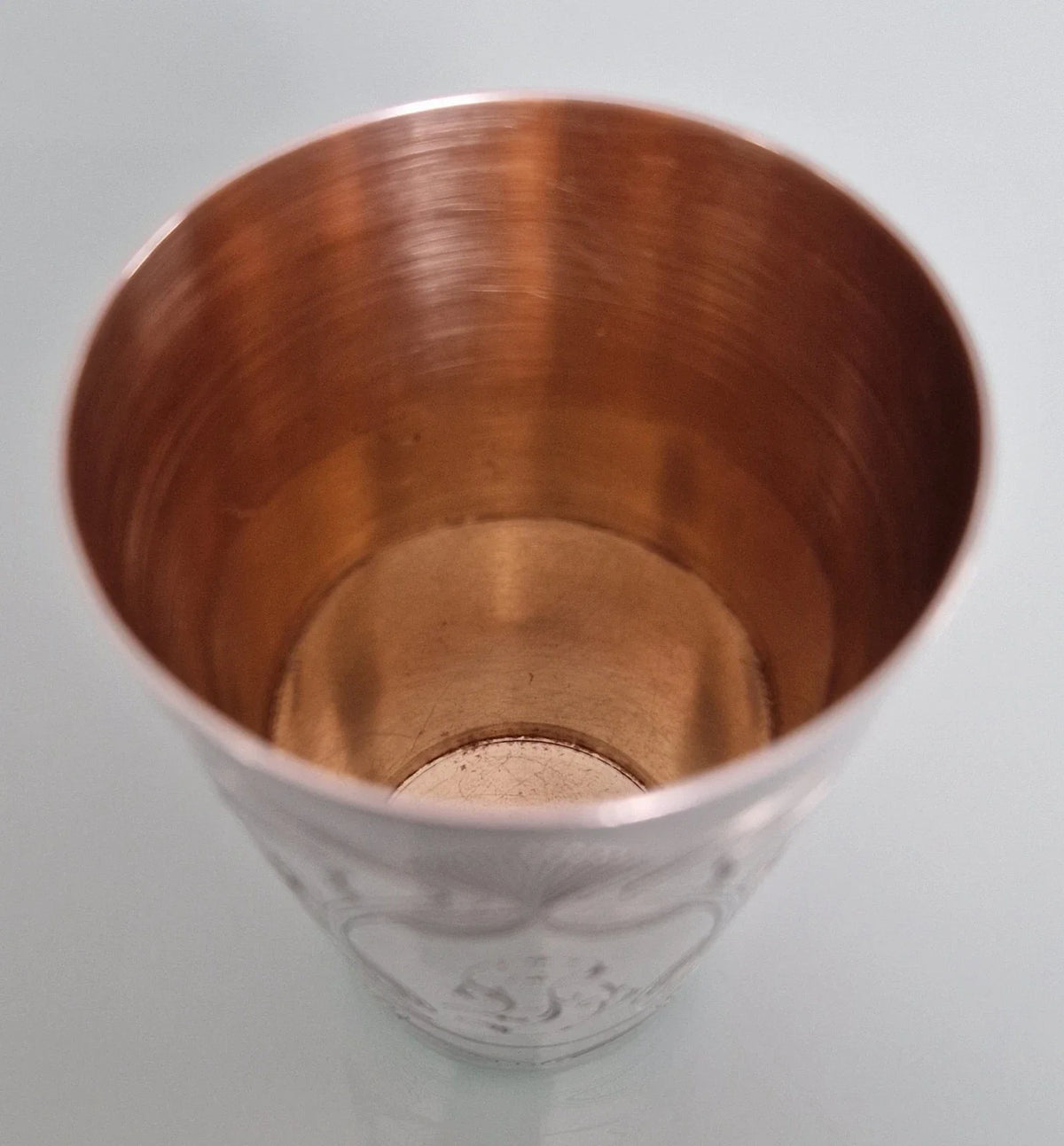 Superbe Timbale Russe Argent Massif 121 Gr Vermeil