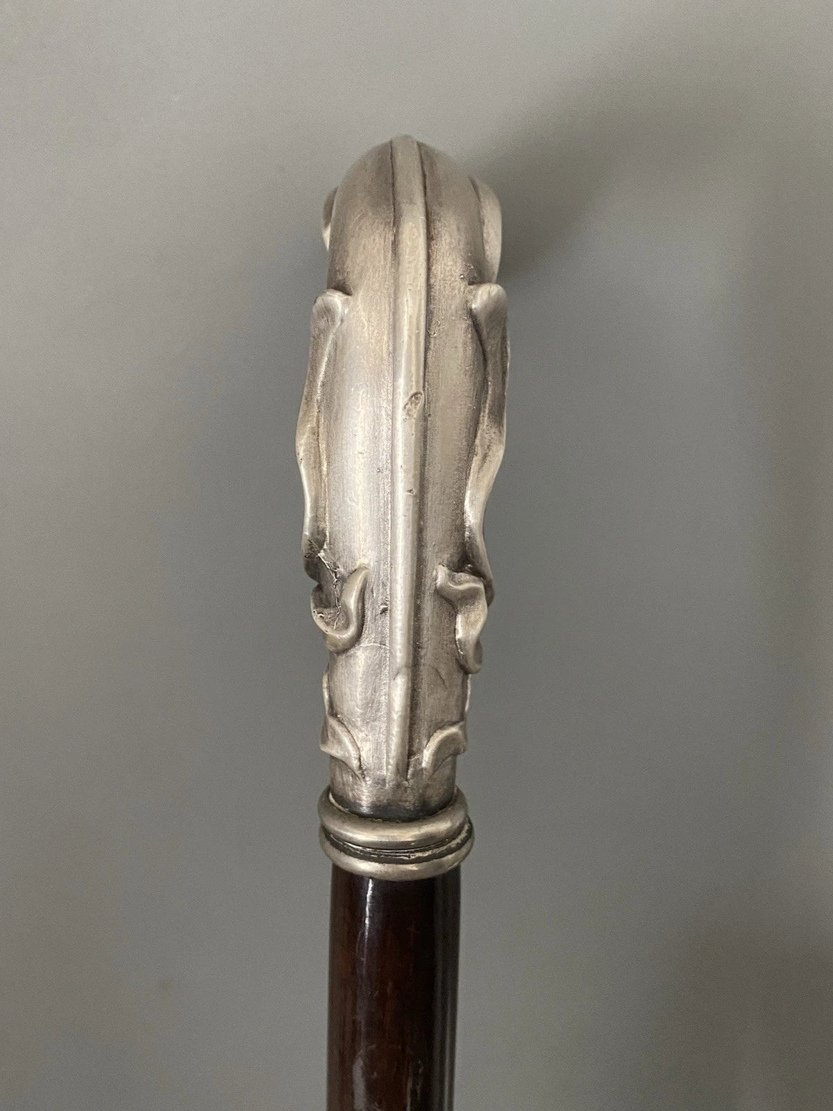 Lucien GAILLARD ancienne  canne pommeau en argent massif