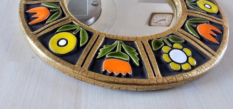 MIROIR  FLEURS  1967 MITHE ESPELT VALLAURIS TRES BON ETAT