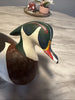 Canard mandarin en bois massif sculpté, leurre vintage du capitaine harry jobes