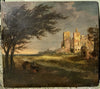 École Italienne fin XVII Paysage à la ruine tableau ancien huile sur panneau
