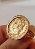 Bague ancienne en or jaune 18 carats avec un Napoléon