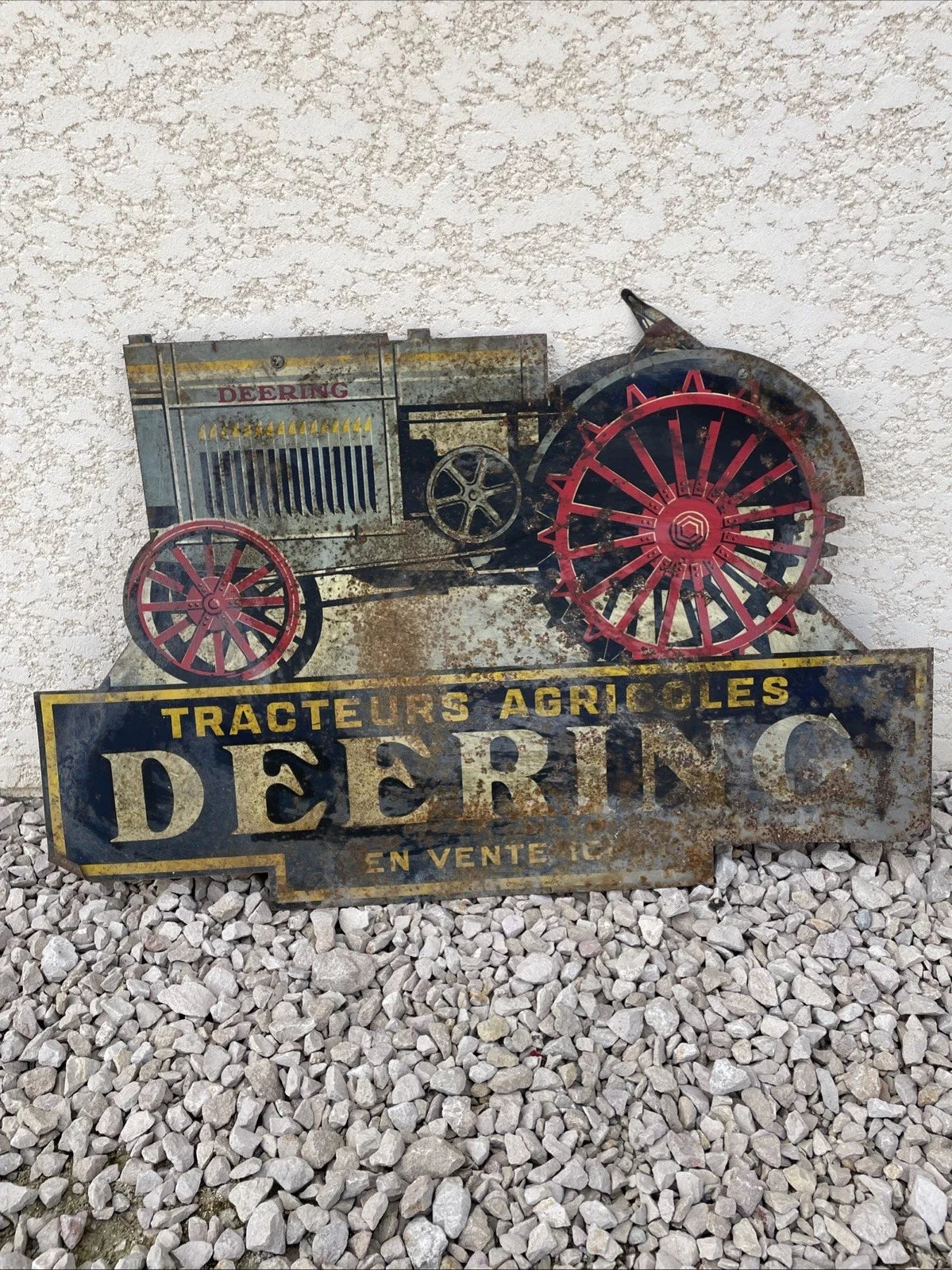 Ancienne Plaque En Tôle Tracteur Agricole DEERING Plaque Publicitaire