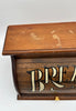 Boite à pain vintage en bois à roulettes ferme bois marron années 70 campagne
