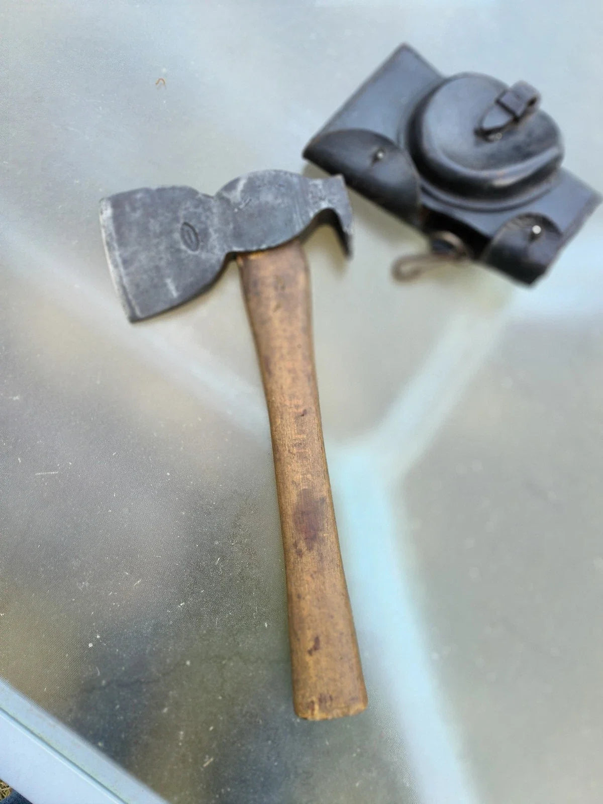 Hache pionnier allemand ww21940 landser hache + étui cuir libération 1944 vosges