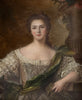 Tableau Ancien Portrait Jeune Femme Noblesse Royauté Peinture Grand Format 19ème
