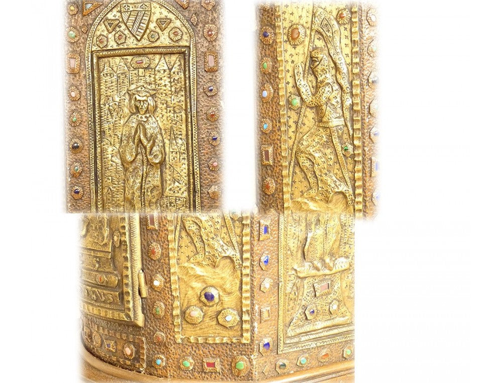 Tabernacle cuivre repoussé Saint Germain orthodoxe byzantin Croisade XIXème