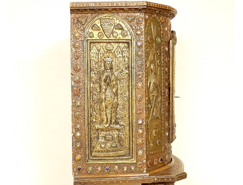 Tabernacle cuivre repoussé Saint Germain orthodoxe byzantin Croisade XIXème