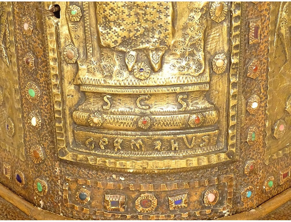 Tabernacle cuivre repoussé Saint Germain orthodoxe byzantin Croisade XIXème