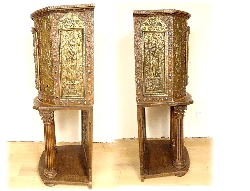 Tabernacle cuivre repoussé Saint Germain orthodoxe byzantin Croisade XIXème