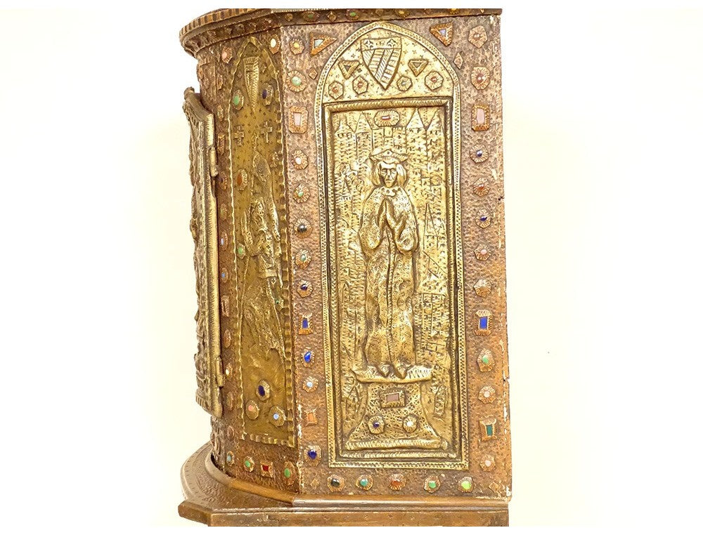 Tabernacle cuivre repoussé Saint Germain orthodoxe byzantin Croisade XIXème