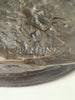 Sculpture en bronze combat de cerfs