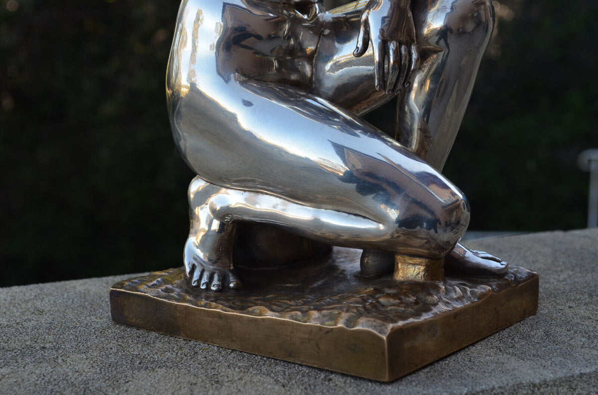 Sculpture en bronze argenté aphrodite