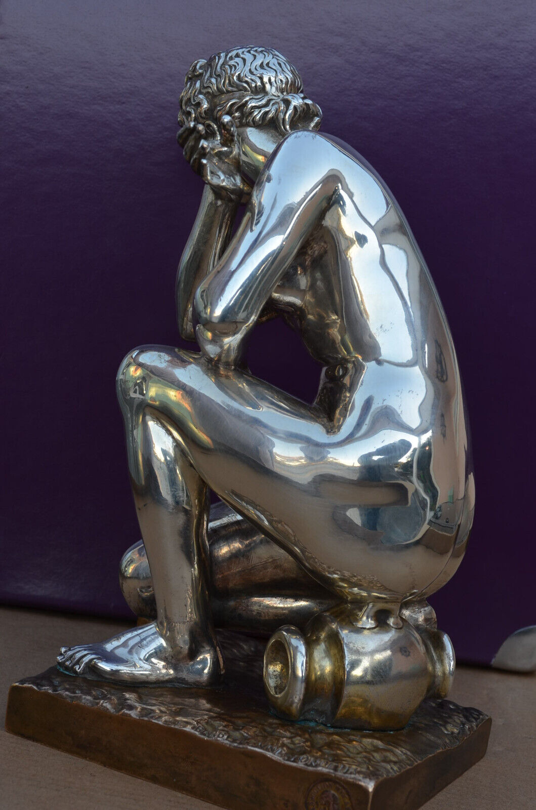 Sculpture en bronze argenté aphrodite