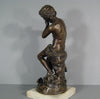 Sculpture en bronze joueur de flute